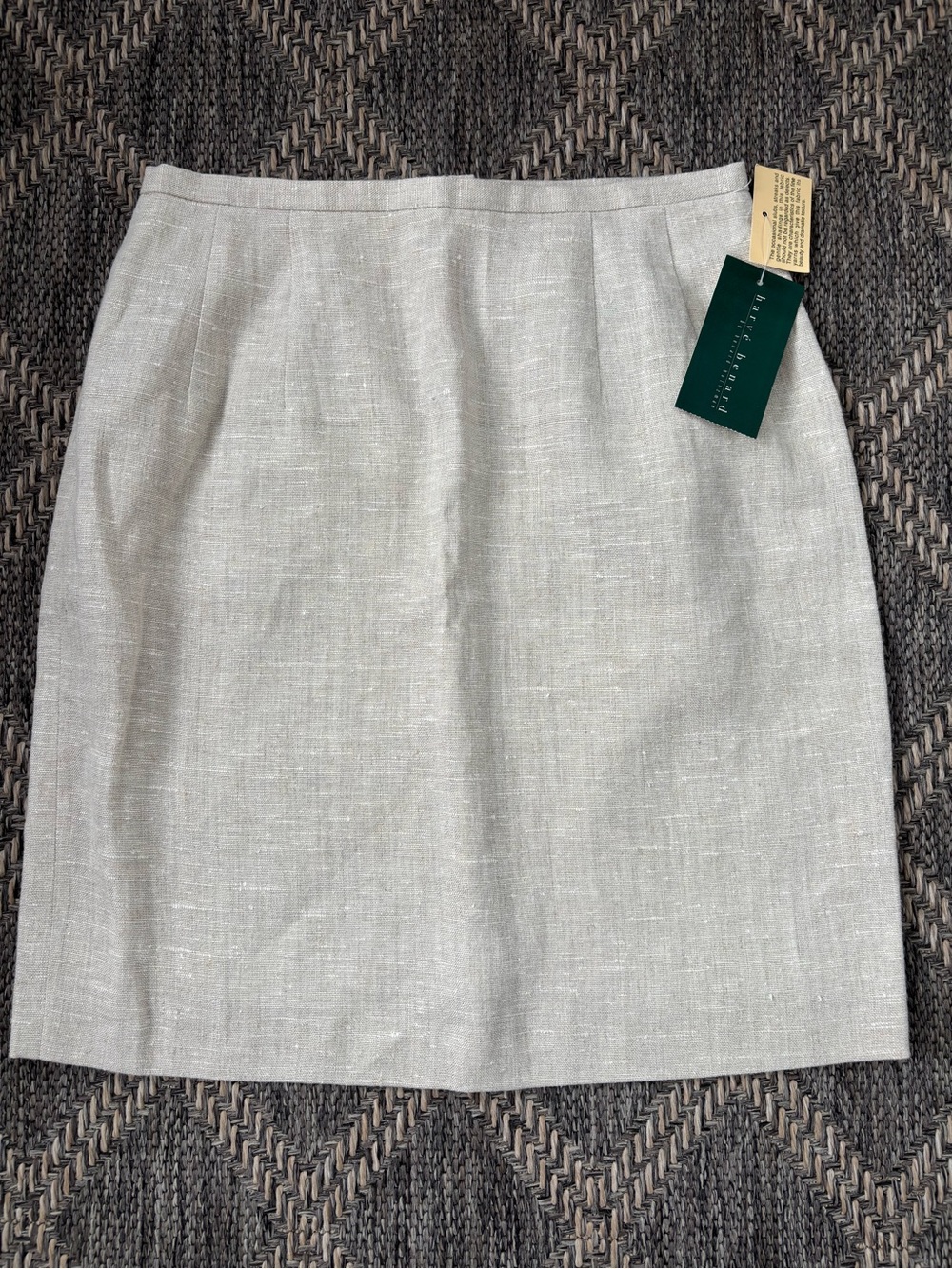 Vintage Harve Benard tan Linen-Blend Pencil Skirt